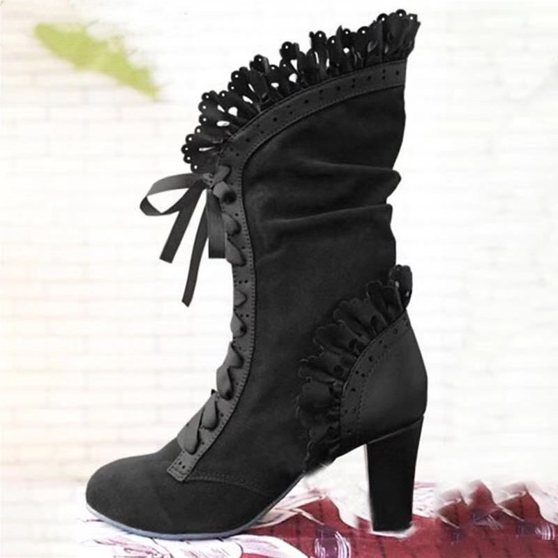 Pipe Bending Spring - Women Lace Women's High Heel Middle