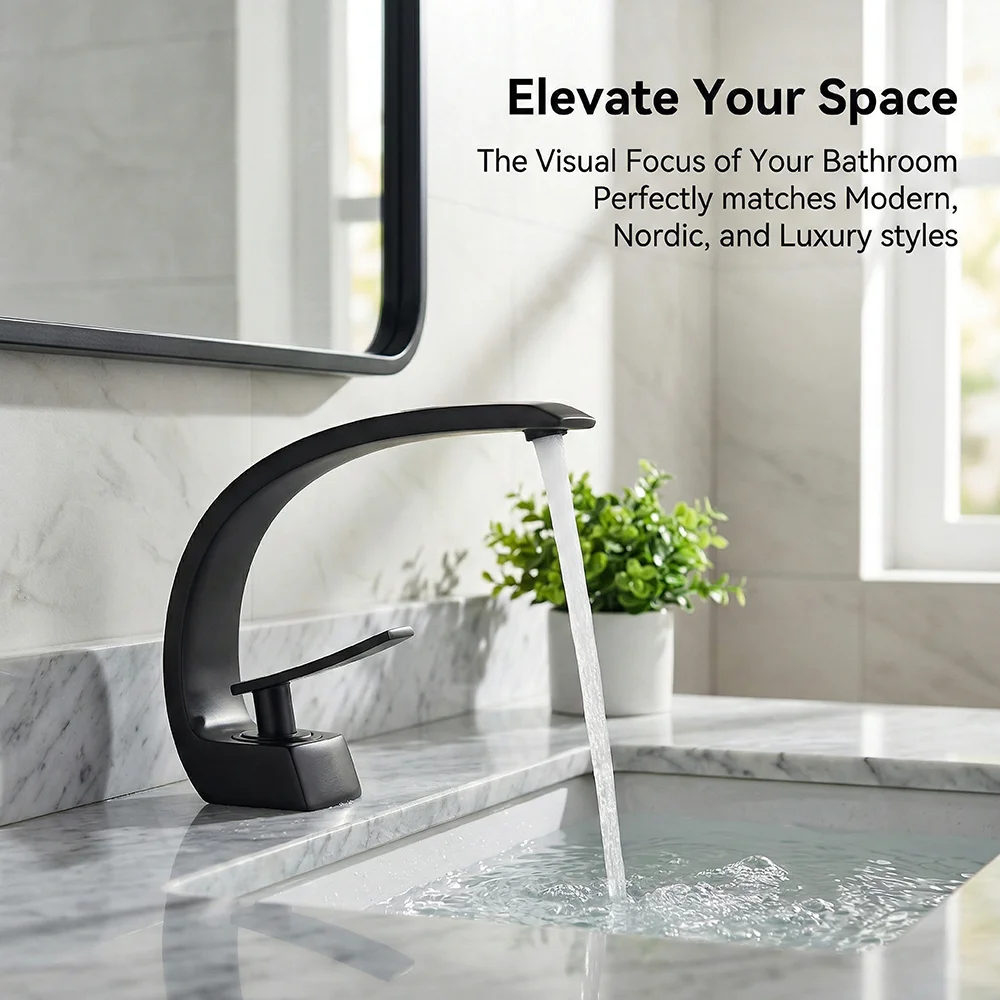 Matte Black Bathroom Faucet, A - Silicone Tap Washer recensione e prezzo