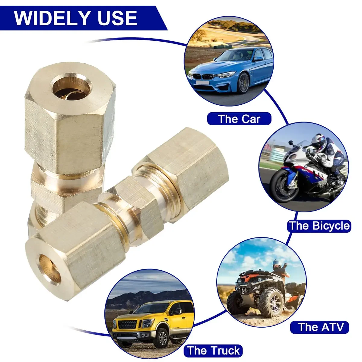 5pcs Brass Brake Line Union Fi - Compression Fitting Brass recensione e prezzo