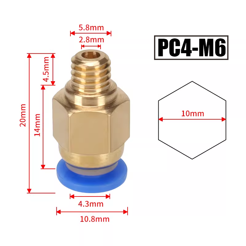 10pcs/lot PC4-M10 Pneumatic Co - Ptfe Tape Thread recensione e prezzo