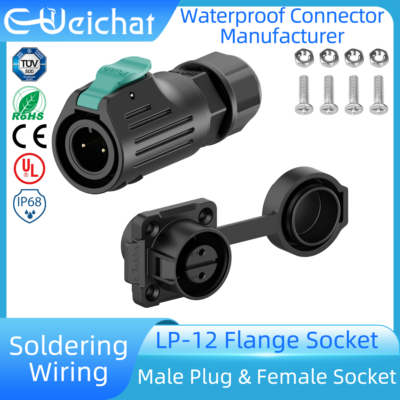 LP12 M12 IP68 Waterproof Outdo - Push Fit Connector recensione e prezzo
