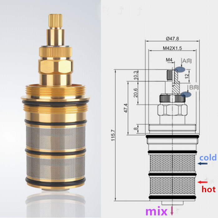 Brass Bath Shower Thermostatic - Shower Valve Cartridge recensione e prezzo
